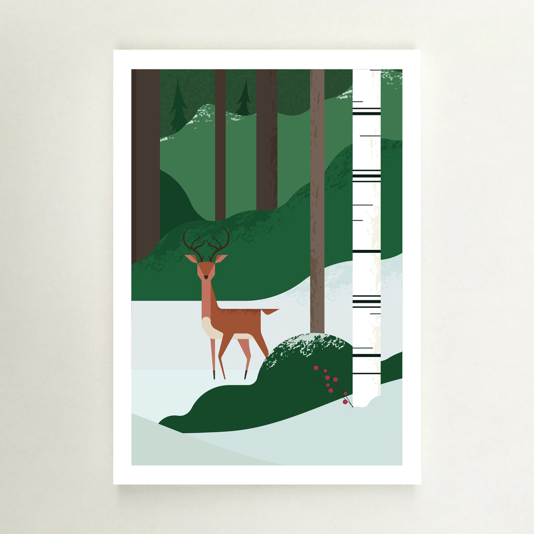 Winter card A6, envelops included
