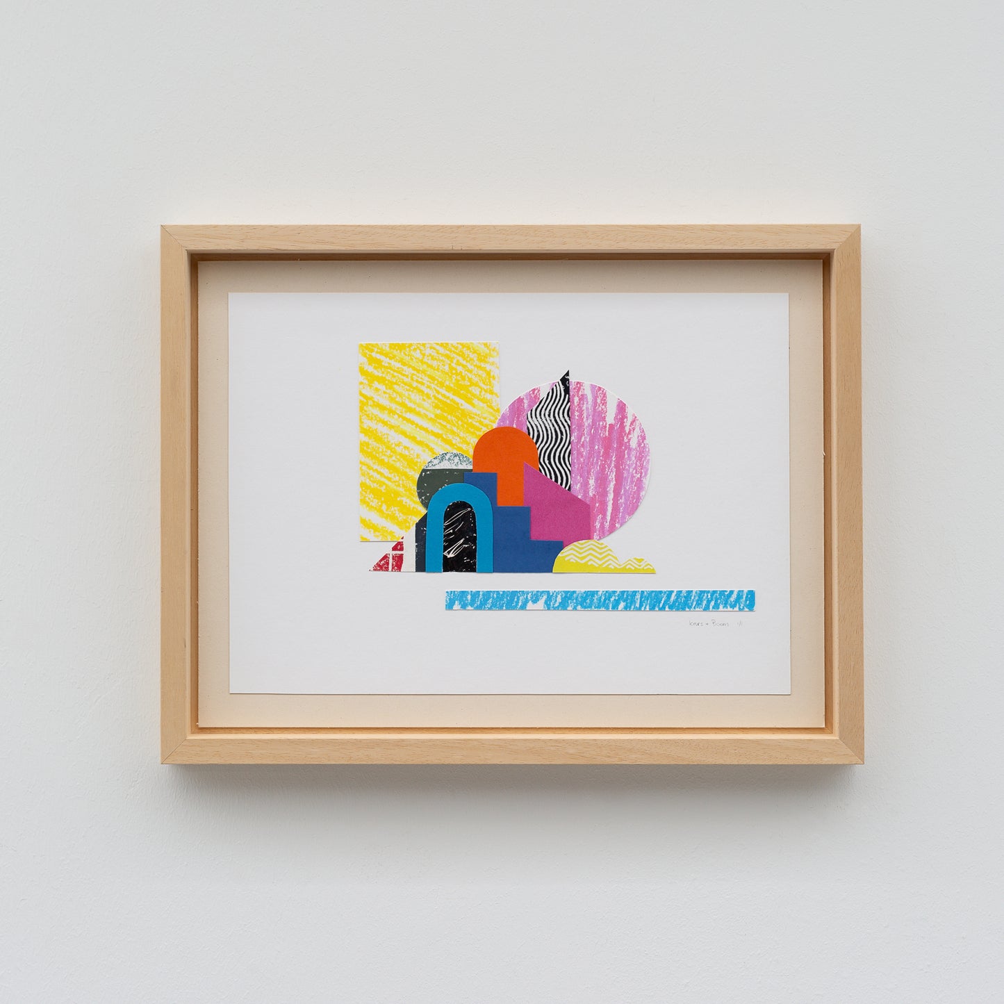 Dance of forms, paper collage original 52 x 40 cm
