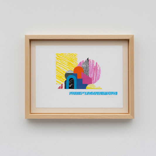 Dance of forms, paper collage original 52 x 40 cm
