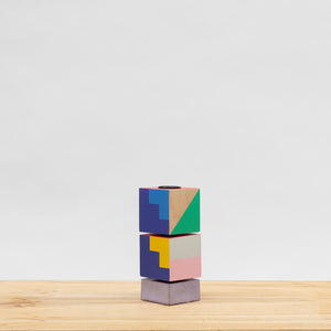 Sculpture two blocks, with candle