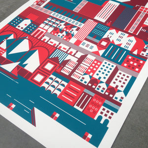 Building cities, print