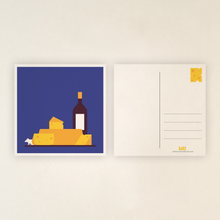 Load image into Gallery viewer, Postcard - Cheese and wine, including envelops